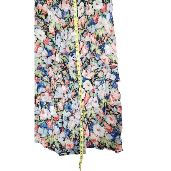 Anthropologie The Marais Printed Chiffon Maxi Dress Floral Sheer Overlay L - Picture 12 of 15